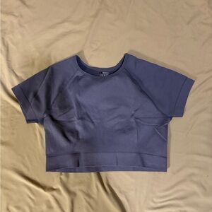 Cropped Grey Short Sleeve Top